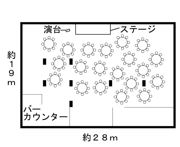 心斎橋・大成閣 大ホールA　レイアウト図