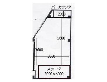 布施・SAKURAスタジオ　レイアウト図（ステージ部の天井高	2800mm）